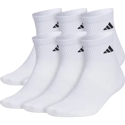 Adidas Originals Adidas 6-pack Superlite Quarter Socks In White/black