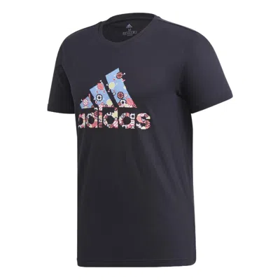 Adidas Originals Adidas 8-bit Badge Of Sport Applique Sports Breathable Short-sleeve Tee Men Black