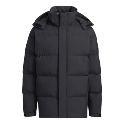 Adidas Originals Adidas 800 Solid Color Sports Hooded With Down Feather Black Jacket
