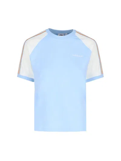 Adidas Originals Crew Neck Striped Detail In Blue
