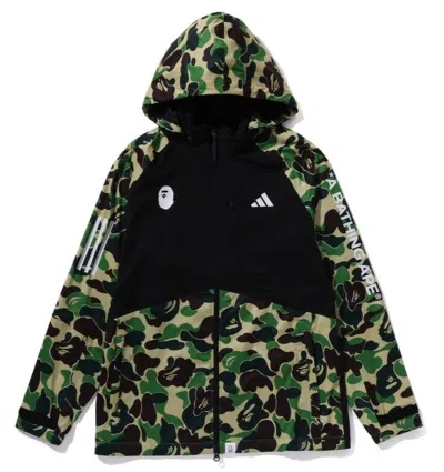 Pre-owned Adidas Originals Adidas A Bathing Ape Camouflage Jacket Collared Hooded Bape Coat Men Medium In Black
