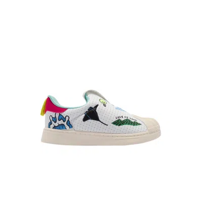 Pre-owned Adidas Originals Adidas Aaron Kai X Superstar 360 Primeblue Infant 'pop Art Style Waves' | White | Infant Size 6