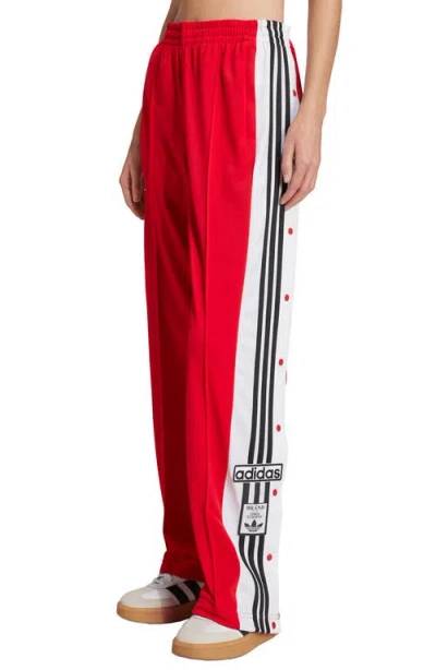Adidas Originals Straight Trousers With Elastic Waistband And Side Stripes In Red