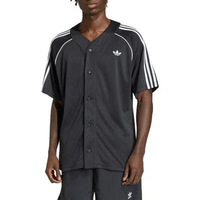 Adidas Originals Adidas Adicolor Baseball Jersey In Black