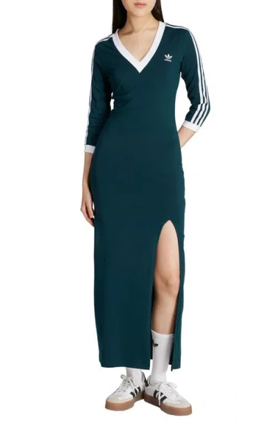 Adidas Originals Adidas Adicolor Classics 3-stripes Maxi Dress In Blue