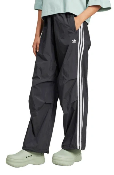 Adidas Originals Adidas Adicolor Lifestyle 3-stripes Wide Leg Woven Pants In Black
