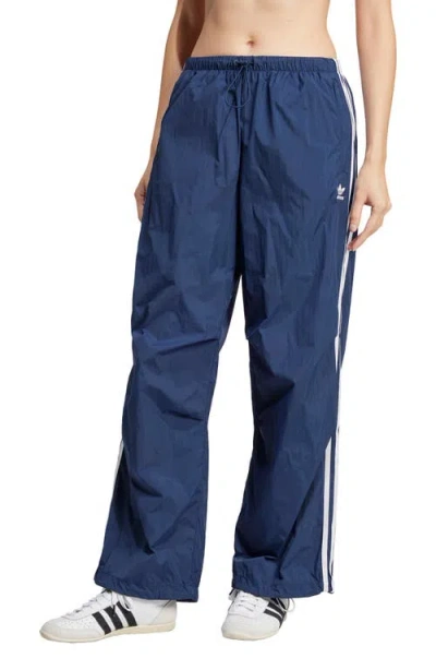 Adidas Originals Adidas Adicolor Lifestyle 3-stripes Wide Leg Woven Pants In Night Indigo