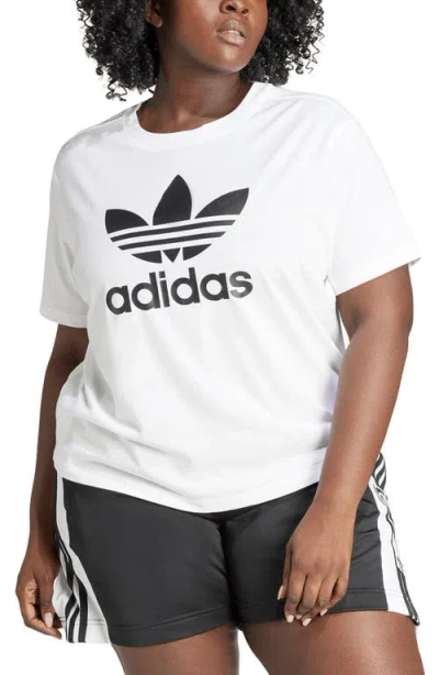 Adidas Originals Adidas Adicolor Trefoil Graphic T-shirt In White