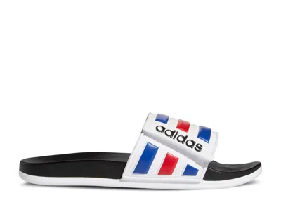 Adidas Originals Adidas Adidas Adilette Comfort Adjustable Slide 'white Royal Scarlet'