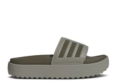 Adidas Originals Adidas Adidas Wmns Adilette Platform Slide 'pebble Olive Strata' In Green