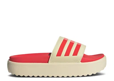 Adidas Originals Adidas Adidas Wmns Adilette Platform Slide 'warm Vanilla Semi Lucid Red'