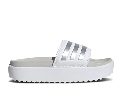 Adidas Originals Adidas Adidas Wmns Adilette Platform Slide 'white Zero Metallic'