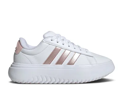 Adidas Originals Adidas Adidas Wmns Grand Court Platform 'white Sandy Pink Metallic'