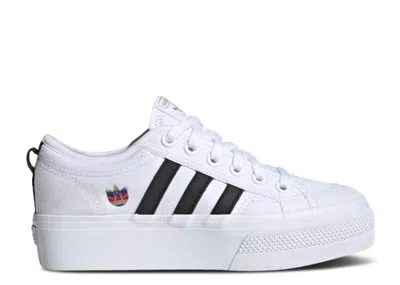 Adidas Originals Adidas Adidas Wmns Nizza Platform 'colorful Trefoil' In White