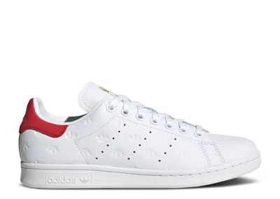 Adidas Originals Adidas Adidas Wmns Stan Smith 'allover Debossed Trefoils - White Scarlet'