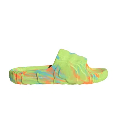 Pre-owned Adidas Originals Adidas Adilette 22 Slide 'race To Mars Pack - Semi Solar Yellow Orange' | Green | Men's Size 6
