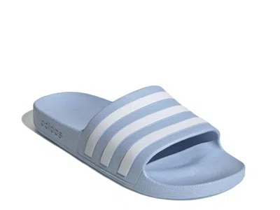Adidas Originals Womens Adidas Adilette Aqua Slides In Zero Met/zero Met/glow Blue