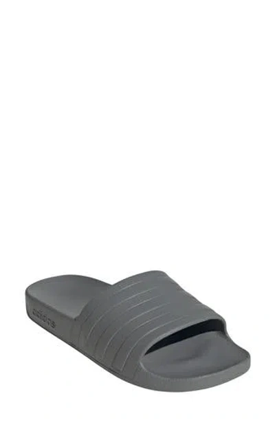 Adidas Originals Adidas Adilette Aqua Slide Sandal In Grey/grey/grey