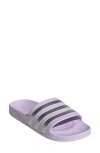 Adidas Originals Adidas Adilette Aqua Slide Sandal In Ice Lavender/silver/silver