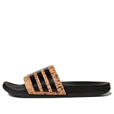 Adidas Originals Adidas Adilette Cloudfoam Plus Cork Slippers 'black Orange'