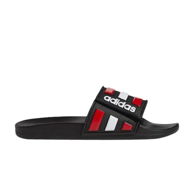 Pre-owned Adidas Originals Adidas Adilette Comfort Adjustable Slide 'black Vivid Red White' | Men's Size 4