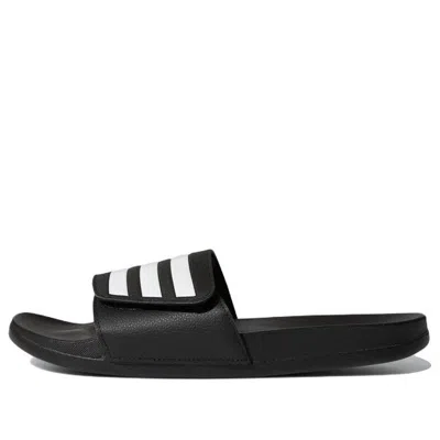 Adidas Originals Adidas Adilette Comfort Adjustable Slide 'black White' In Multi