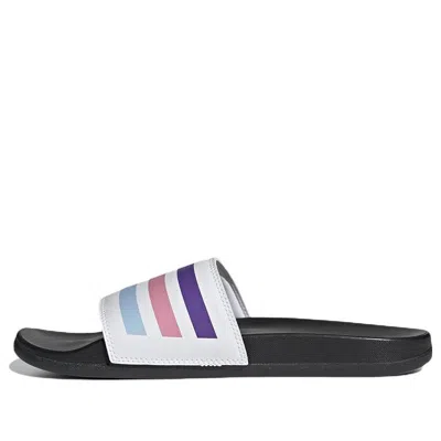 Adidas Originals Adidas Adilette Comfort Sandals 'white Purple Pink' In Multi