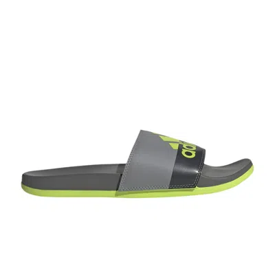 Pre-owned Adidas Originals Adidas Adilette Comfort Slide 'grey Semi Solar Slime' | Men's Size 14 In Gray
