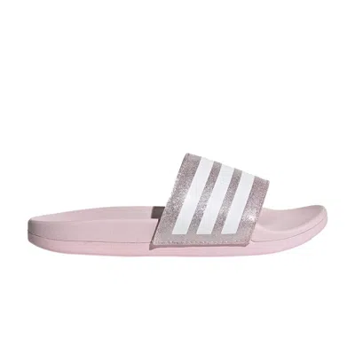 Pre-owned Adidas Originals Adidas Adilette Comfort Slide J 'clear Pink Glitter' | Kid's Size 6