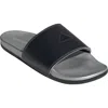 Adidas Originals Adidas Adilette Comfort Slide Sandal In Black/black/silver Metallic