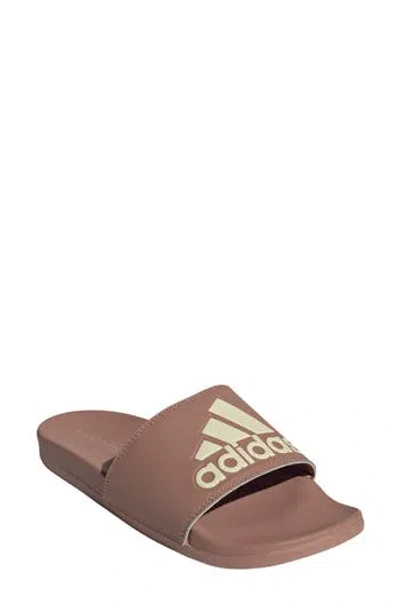 Adidas Originals Adidas Adilette Comfort Slide Sandal In Warm Clay/white/warm Clay