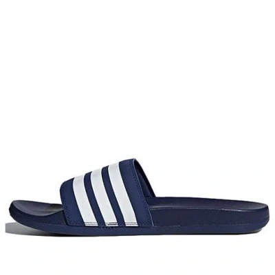 Adidas Originals Adidas Men's Essentials Adilette Comfort Slide Sandals In Dark Blue/white/dark Blue