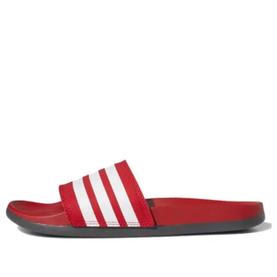 Adidas Originals Adidas Adilette Comfort Slides 'scarlet White' In Red