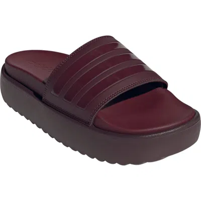 Adidas Originals Adidas Adilette Platform Slide Sandal In Brown