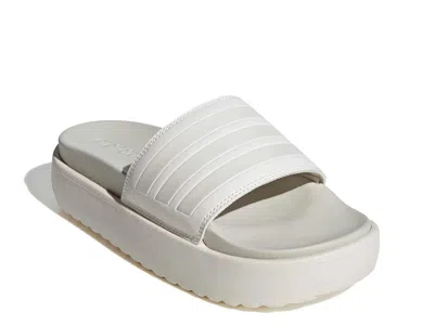 Adidas Originals Adidas Adilette Platform Slide Sandal In White