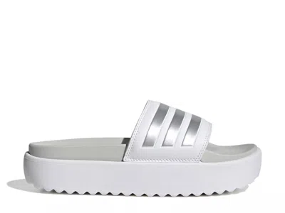 Adidas Originals Adidas Adilette Platform Slide Sandal In White