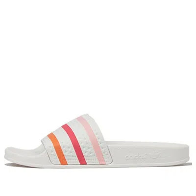 Adidas Originals Adidas Adilette Pride Rainbow Slippers 'white' In Multi