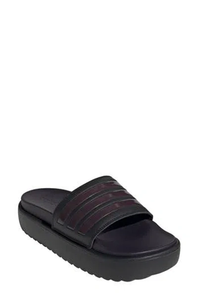 Adidas Originals Adidas Adilette Sandal In Black/aurora Met./black
