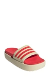 Adidas Originals Adidas Adilette Sandal In Vanilla/lucid Red/lucid Red