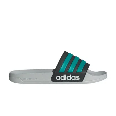Pre-owned Adidas Originals Adidas Adilette Shower Slide 'black Pure Teal Grey' | Men's Size 11