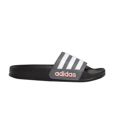 Pre-owned Adidas Originals Adidas Adilette Shower Slide J 'black Grey' | Kid's Size 6