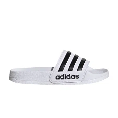 Pre-owned Adidas Originals Adidas Adilette Shower Slide J 'white Black' | Kid's Size 6