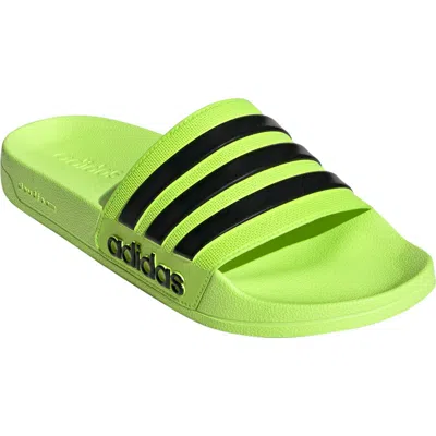 Adidas Originals Adidas Adilette Shower Slide Sandal In Lucid Lemon/core Black