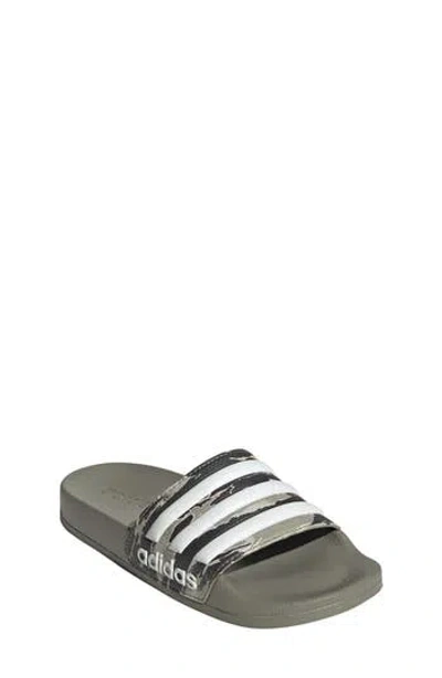 Adidas Originals Adidas Adilette Shower Slide Sandal In Pebble/footwear White