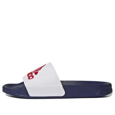 Adidas Originals Mens Adidas Adilette Shower Slide In Ftwr White/better Scarlet/victory Blue