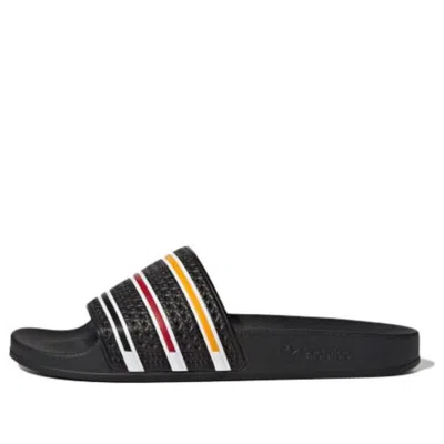 Adidas Originals Adidas Adilette Slide 'team Pride - Germany' In Black
