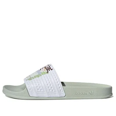Adidas Originals Adidas Adilette Slides 'linen Green White' In Multi