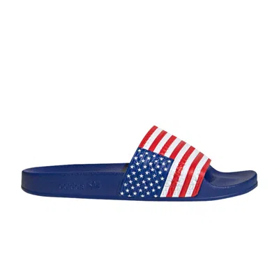 Pre-owned Adidas Originals Adidas Adilette Slides 'usa Flag' | Red | Men's Size 6