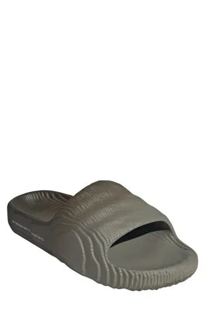 Adidas Originals Adidas Adilette Sport Slide Sandal In Silver/olive/off White