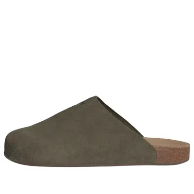 Adidas Originals Mens Olive Strata Olive Strat Adimule Suede Slides In Green